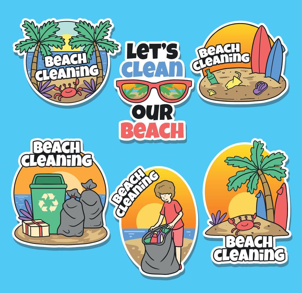 Beach Clean Set vector