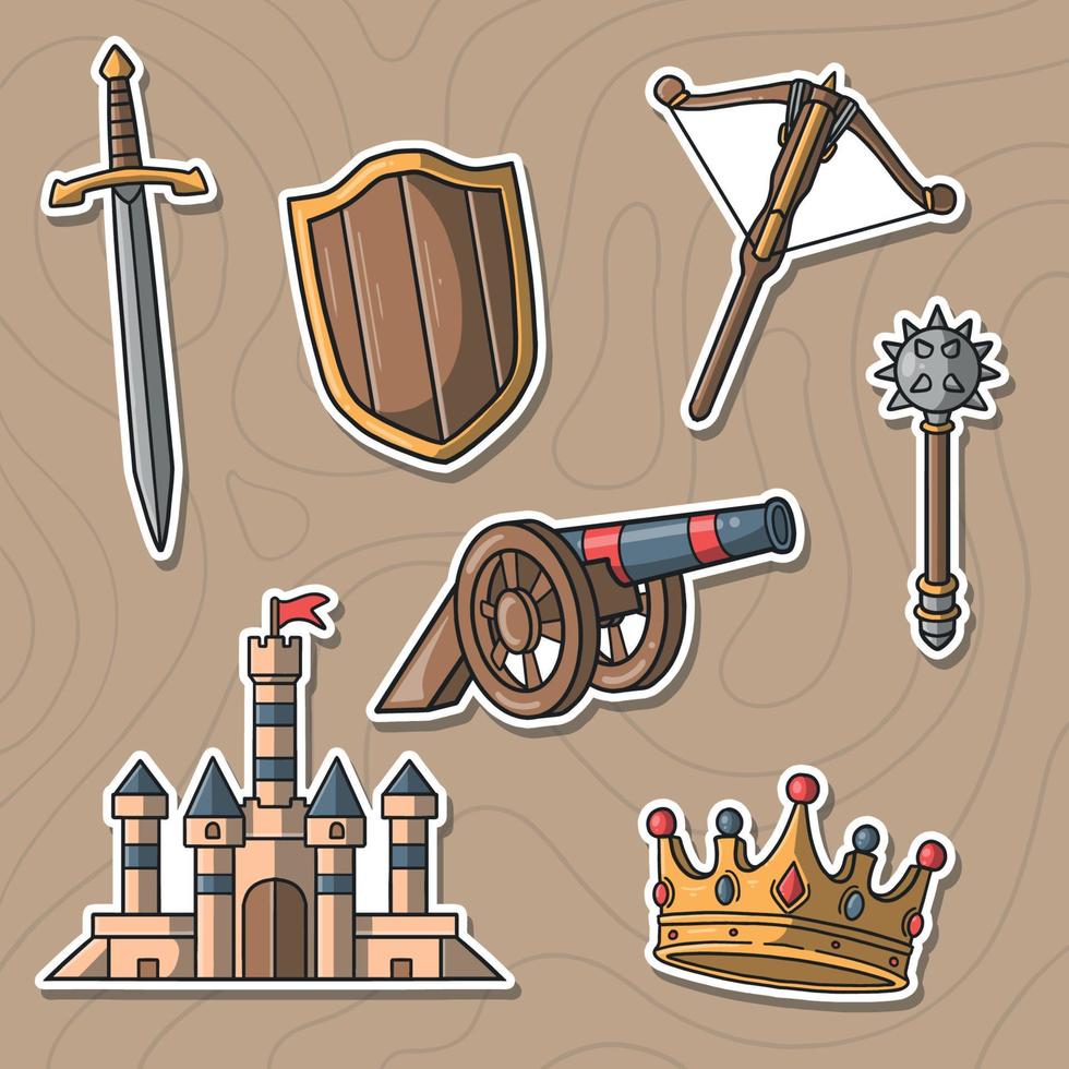 conjunto del reino medieval vector