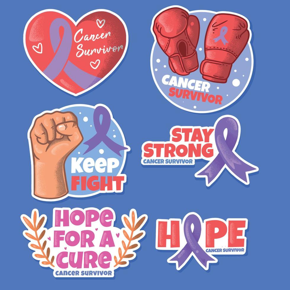 conjunto de sobreviviente de cáncer vector