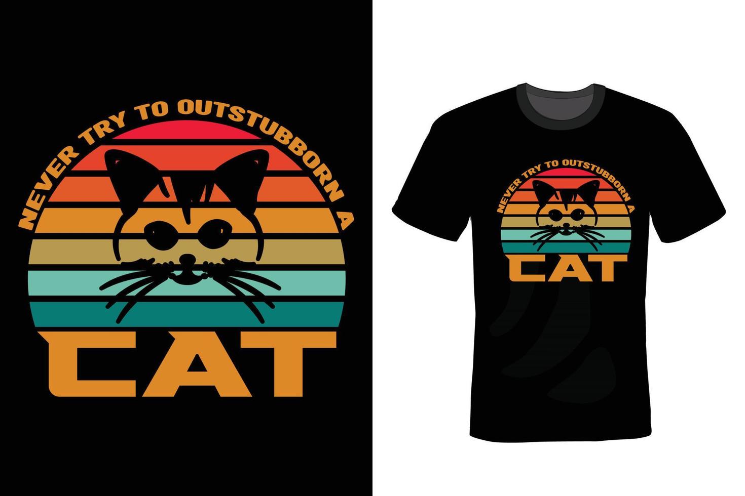 Cat T shirt design, vintage, typography vector