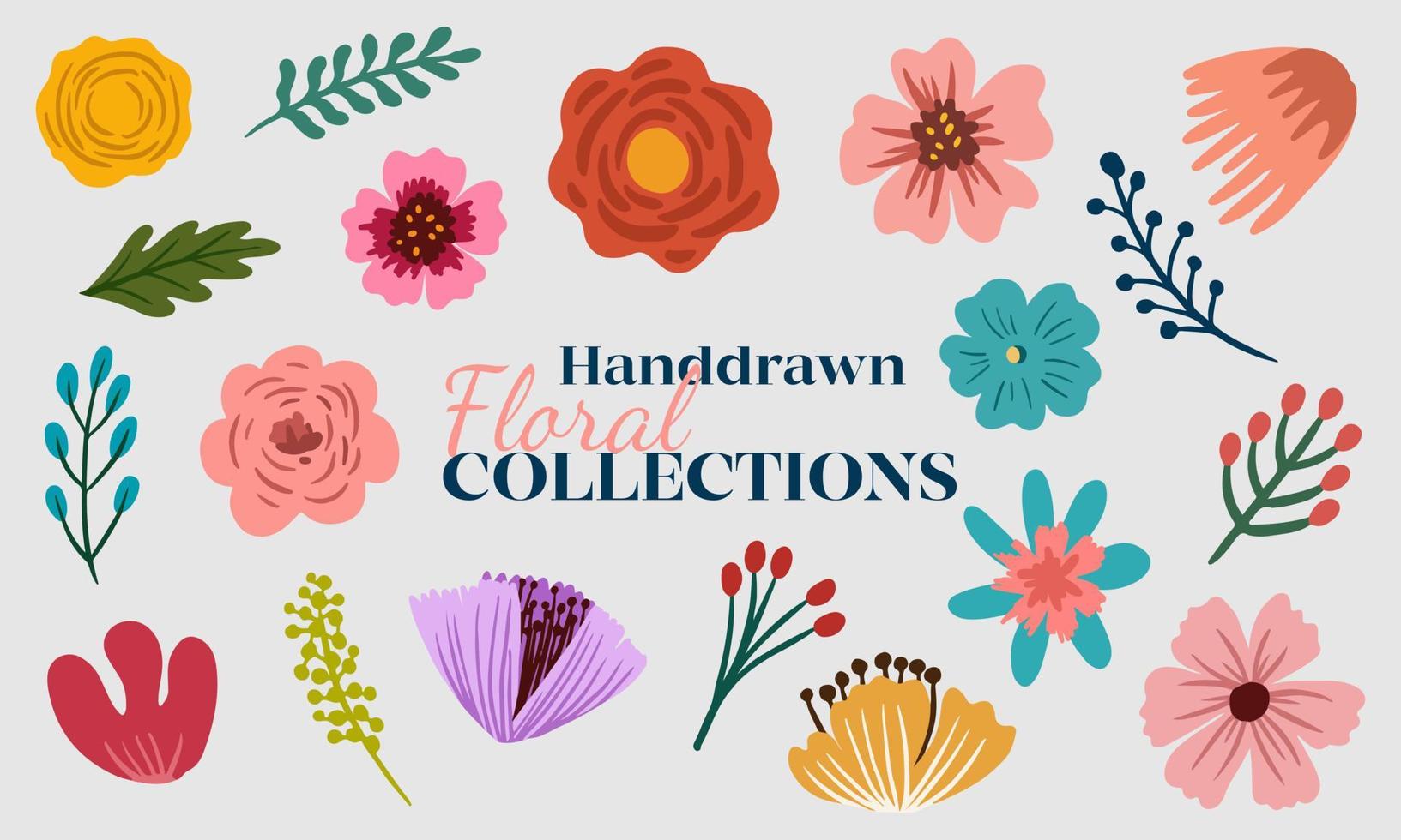 Floral Collection handdrawn vector EPS 10
