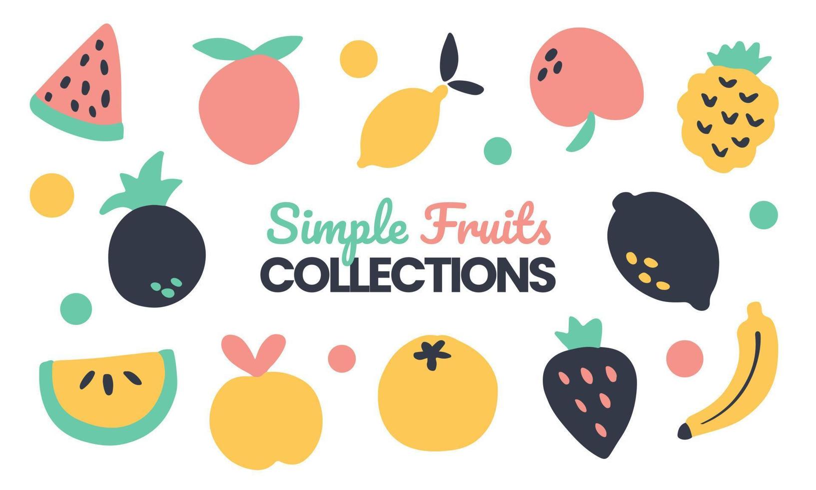 Simple fruit icon shape. Colorful sticker vector illustration