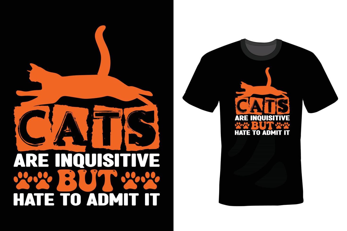 diseño de camiseta de gato, vintage, tipografía vector