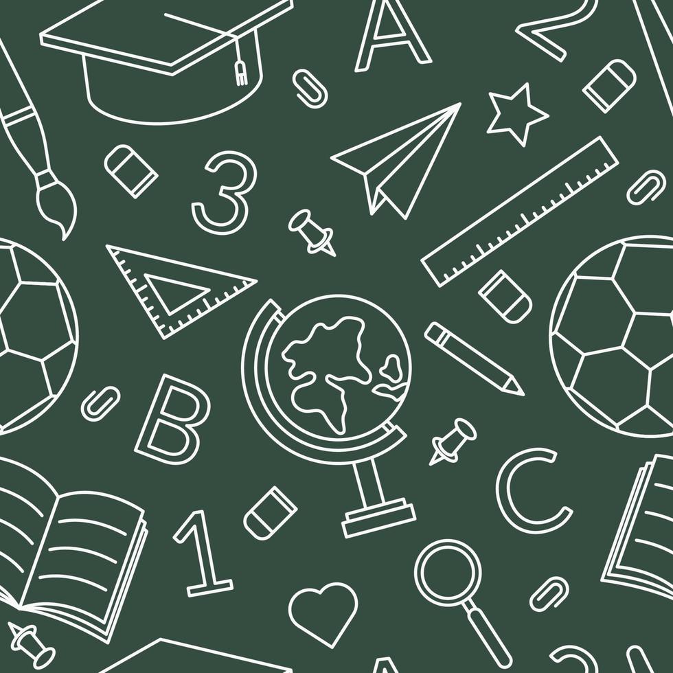 School Supplies Seamless Pattern vector