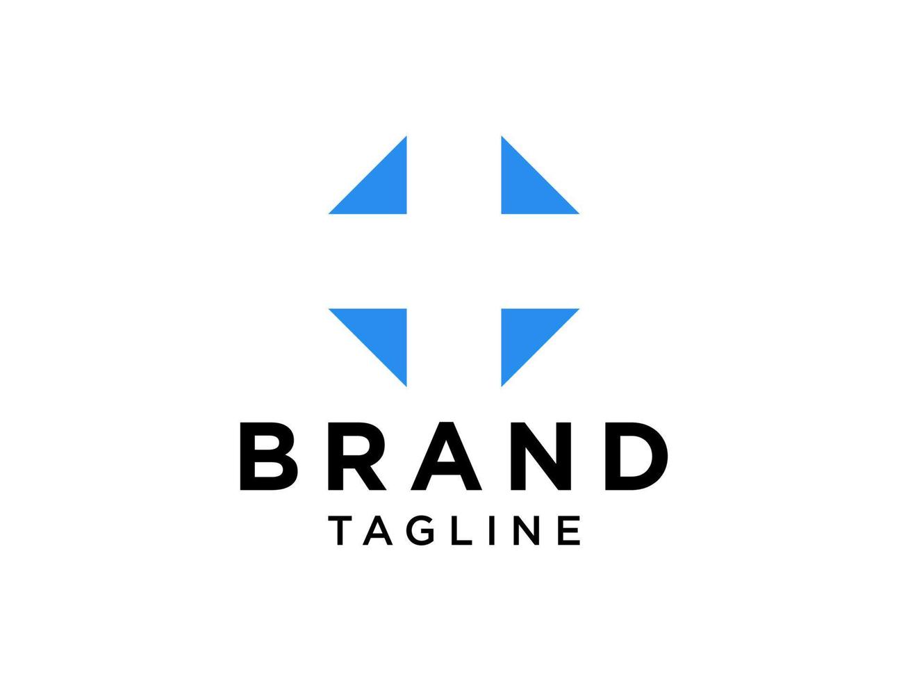 Healthcare Medical Logo. Blue Abstract Symbol with Negative Space Cross Sign inside. Flat Vector Logo Design Template Element.