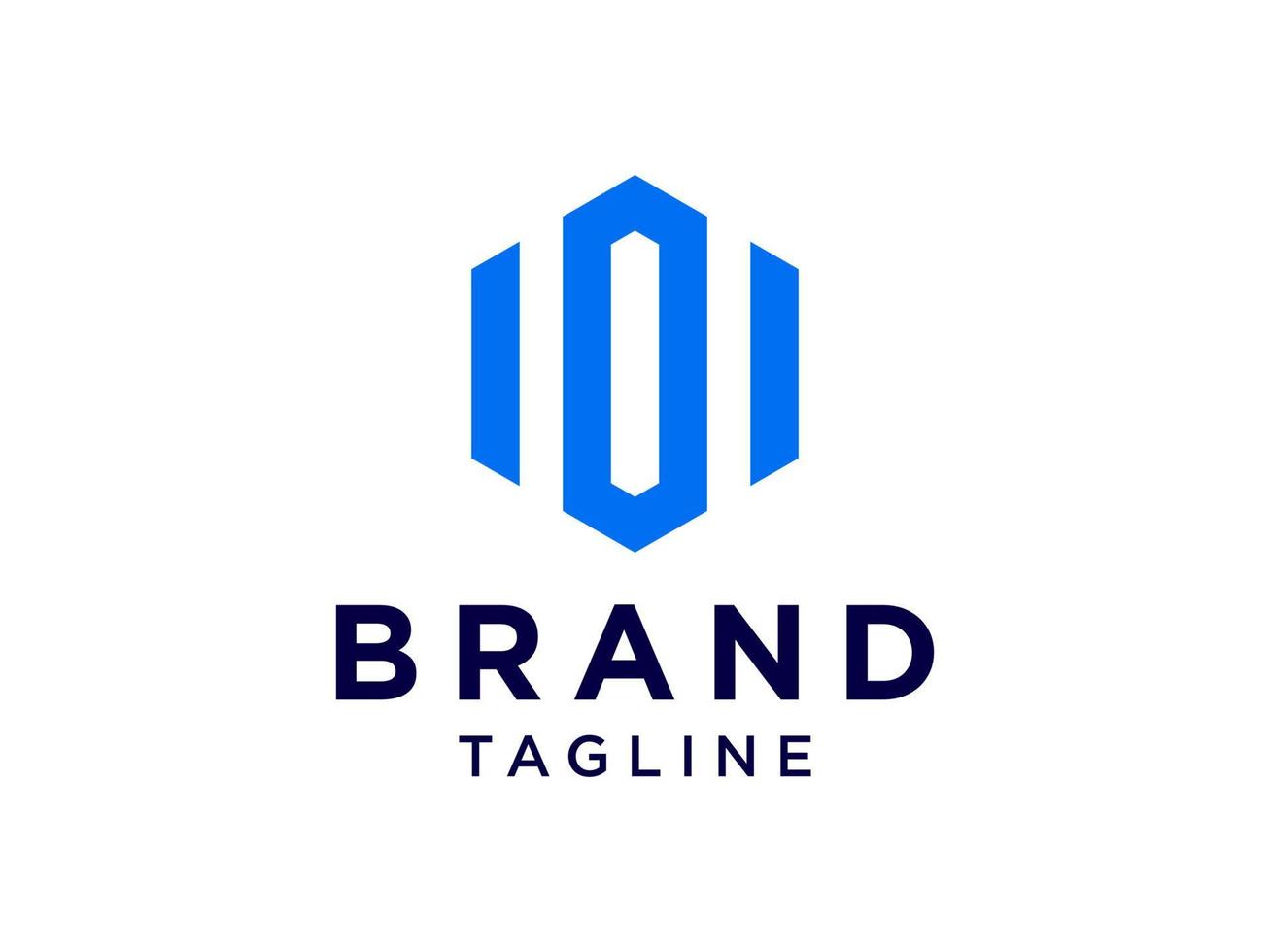 Logotipo abstracto de la letra inicial i. icono de estilo origami de forma geométrica azul aislado sobre fondo blanco. utilizable para logotipos de empresas y personas. elemento de plantilla de diseño de logotipo de vector plano