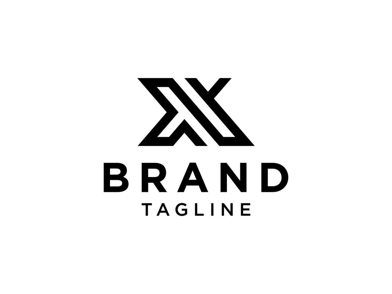 logotipo abstracto de la letra inicial x. líneas de rayas geométricas negras flecha estilo infinito. utilizable para logotipos de negocios y tecnología. elemento de plantilla de diseño de logotipo de vector plano.