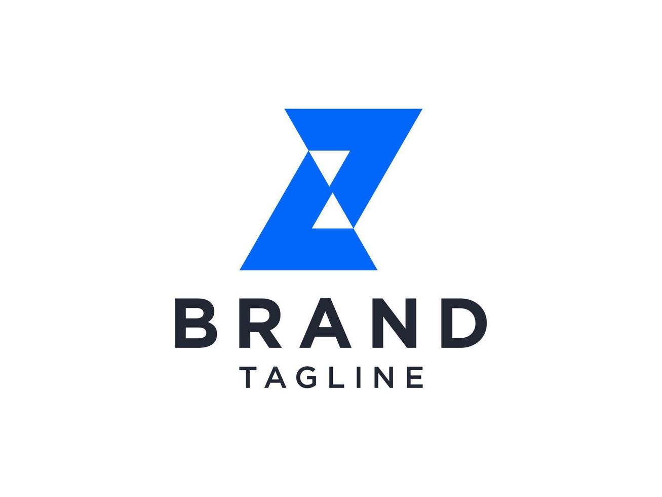 logotipo abstracto de la letra inicial z. estilo de flecha de forma geométrica azul aislado sobre fondo blanco. utilizable para logotipos comerciales y de marca. elemento de plantilla de diseño de logotipo de vector plano.