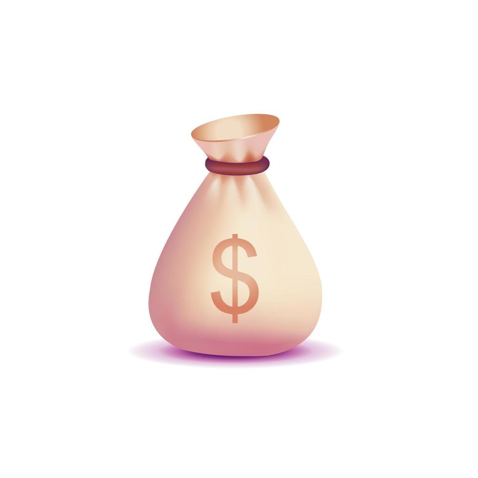 A bag of money vector icon. Business and finance. Dollar sign
