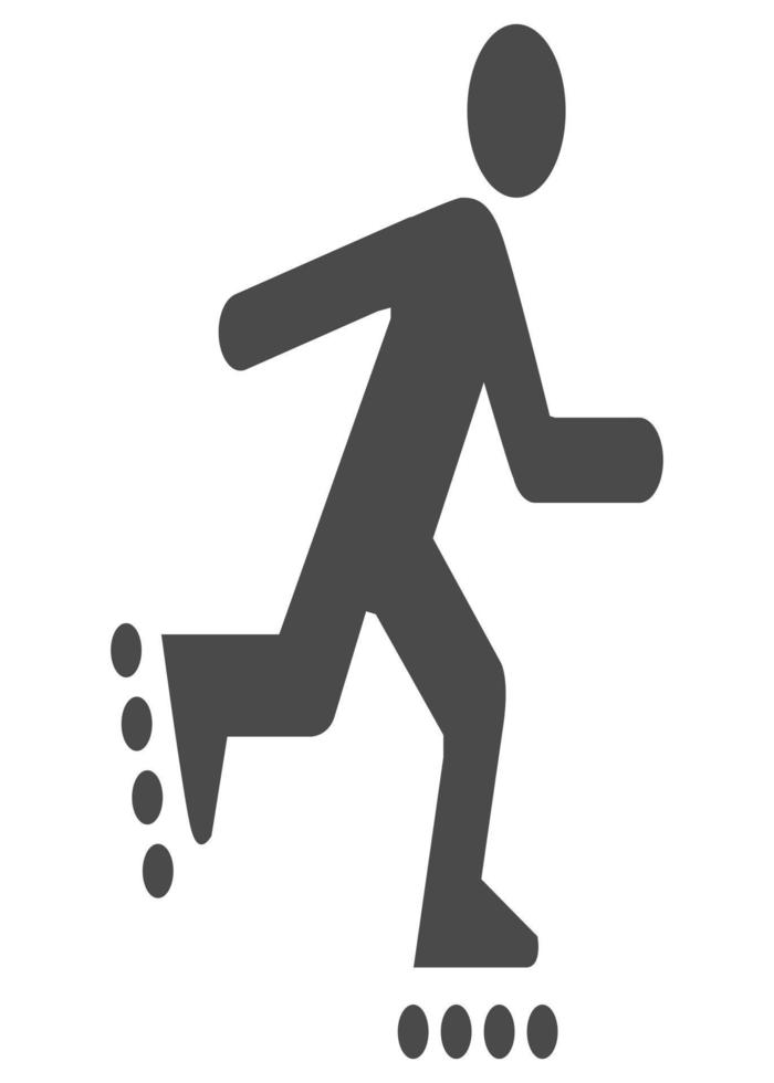 Roller skating man icon on white background. vector