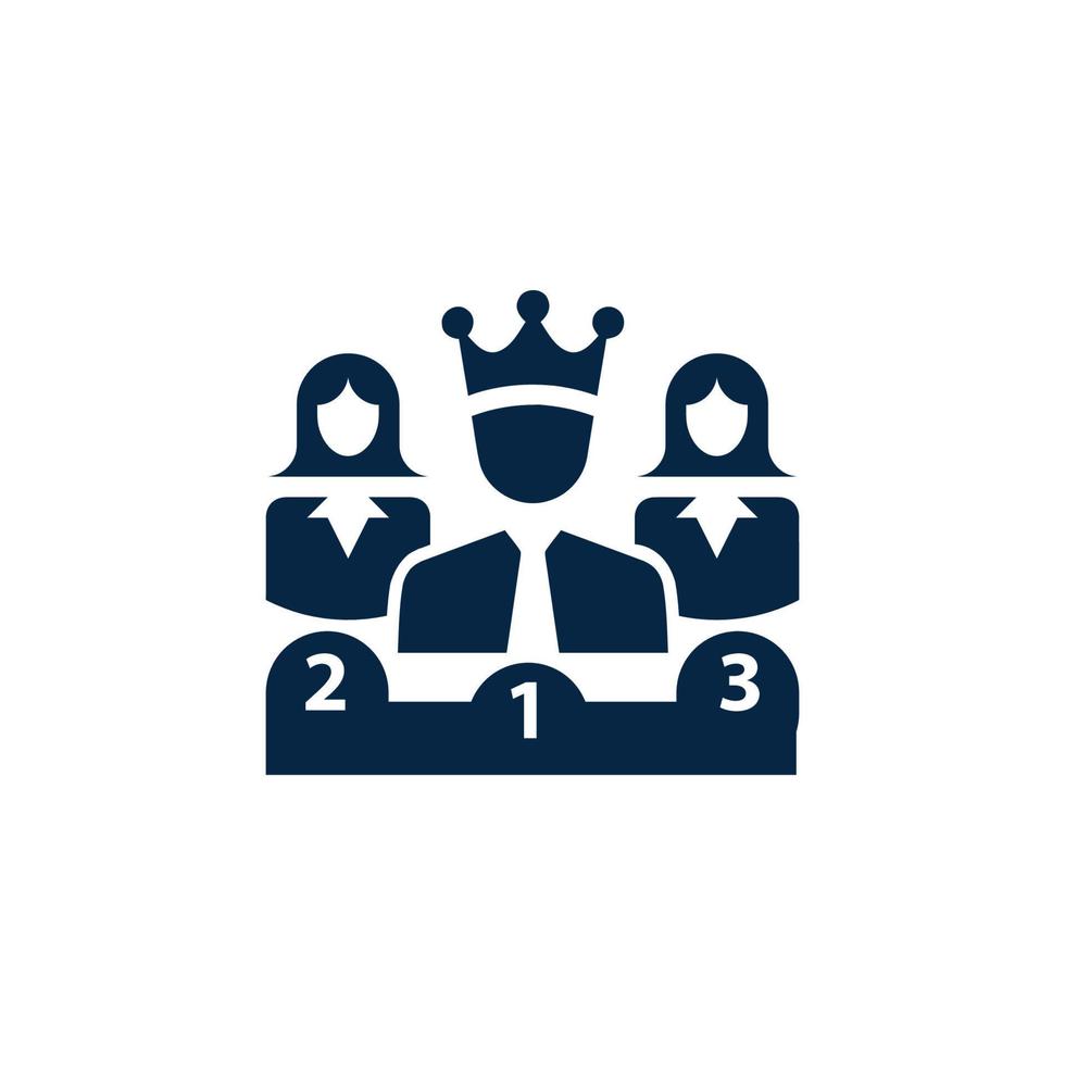 Award, business rank, success, team, winner, crown on head icon is full editable vector