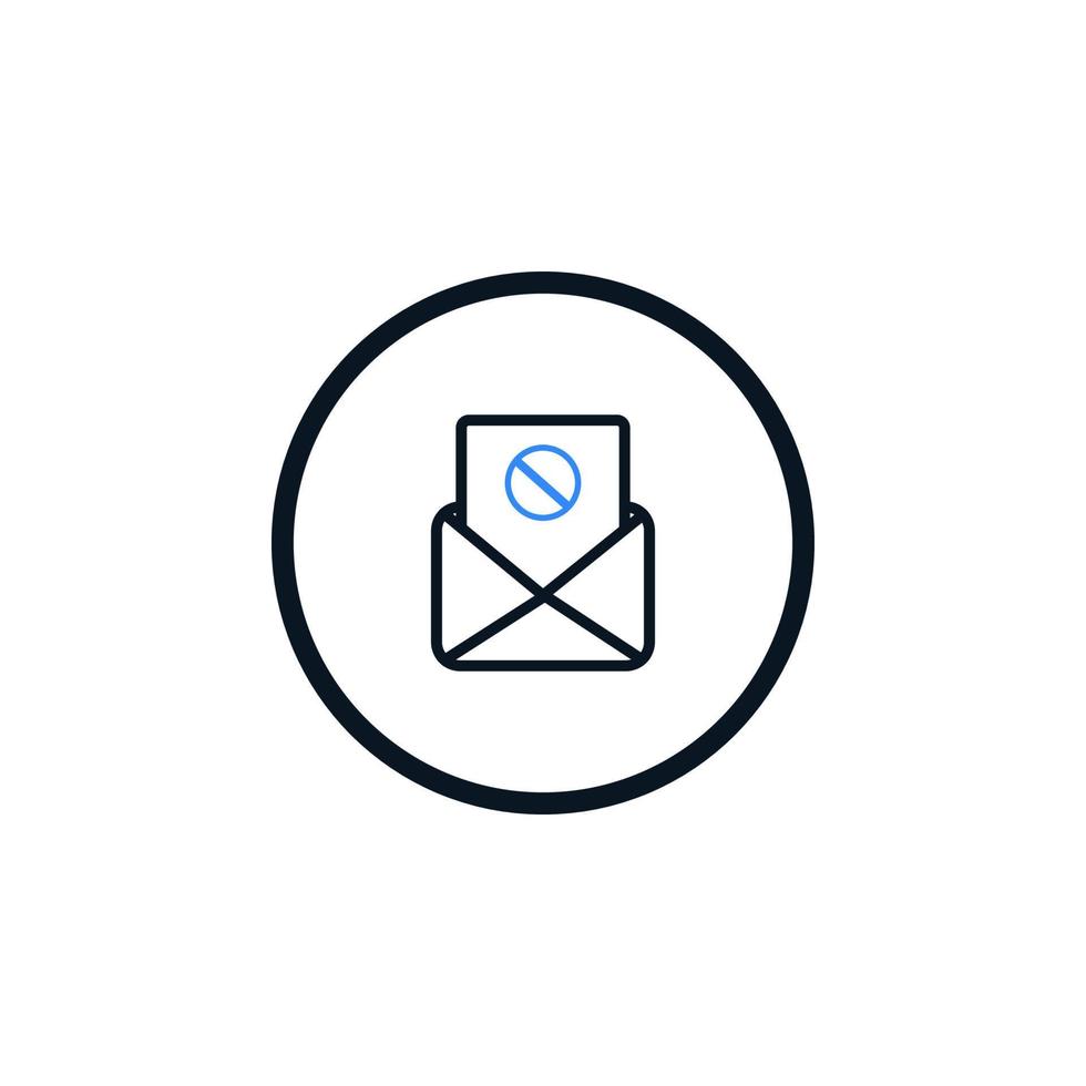 Email Spamming Icon, Spam mailing, wrong e-mail address icon vector