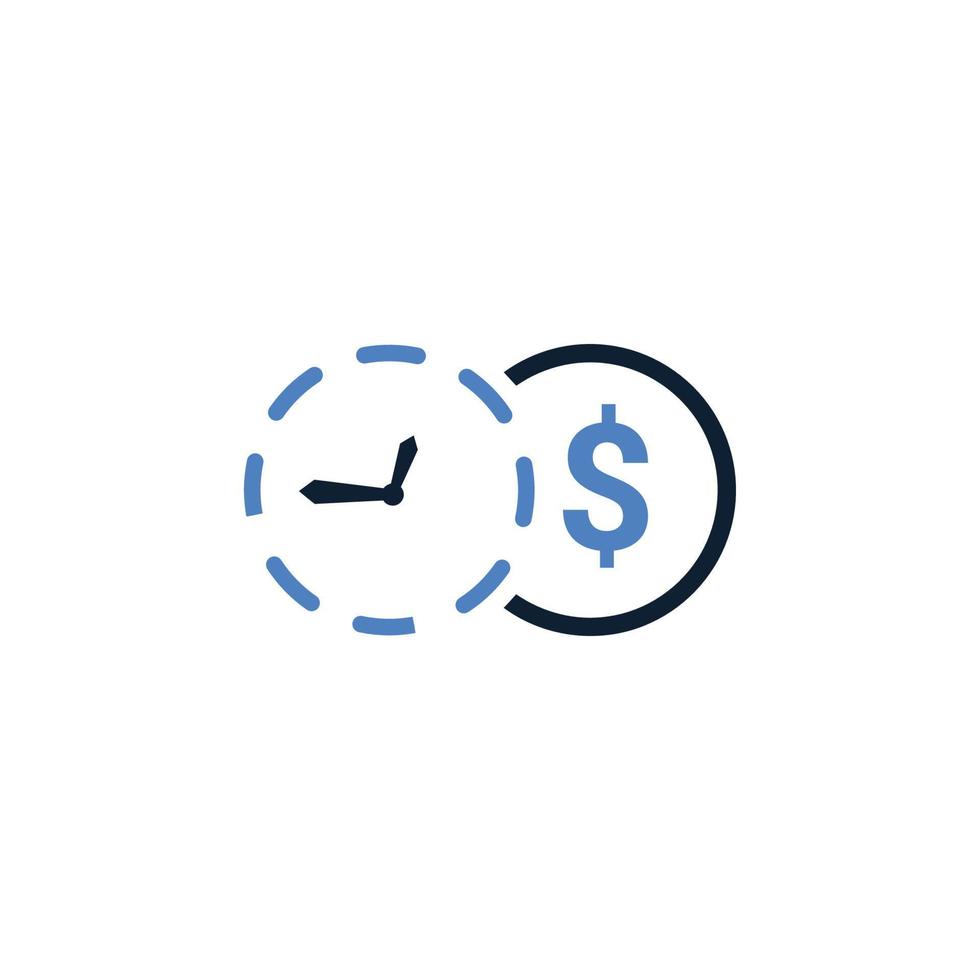 time money icon, time is money vector
