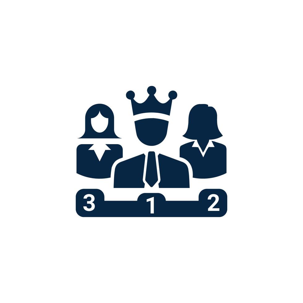 Award, business rank, success, team, winner, crown on head icon is full editable vector