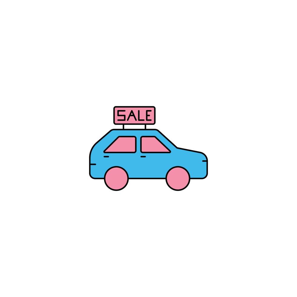 vector de icono de concesionario de autos de venta automática