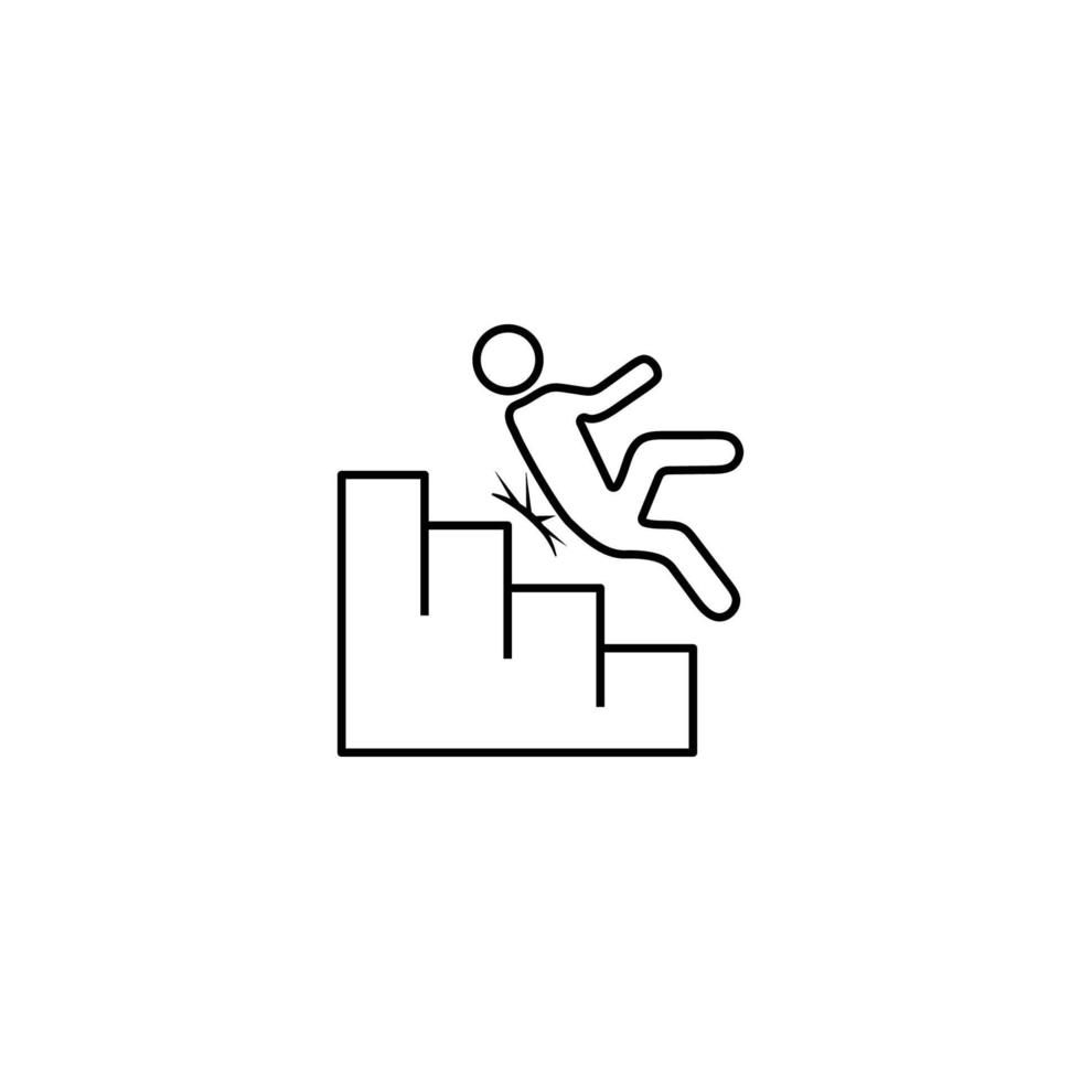 vector de icono de accidente de escalera