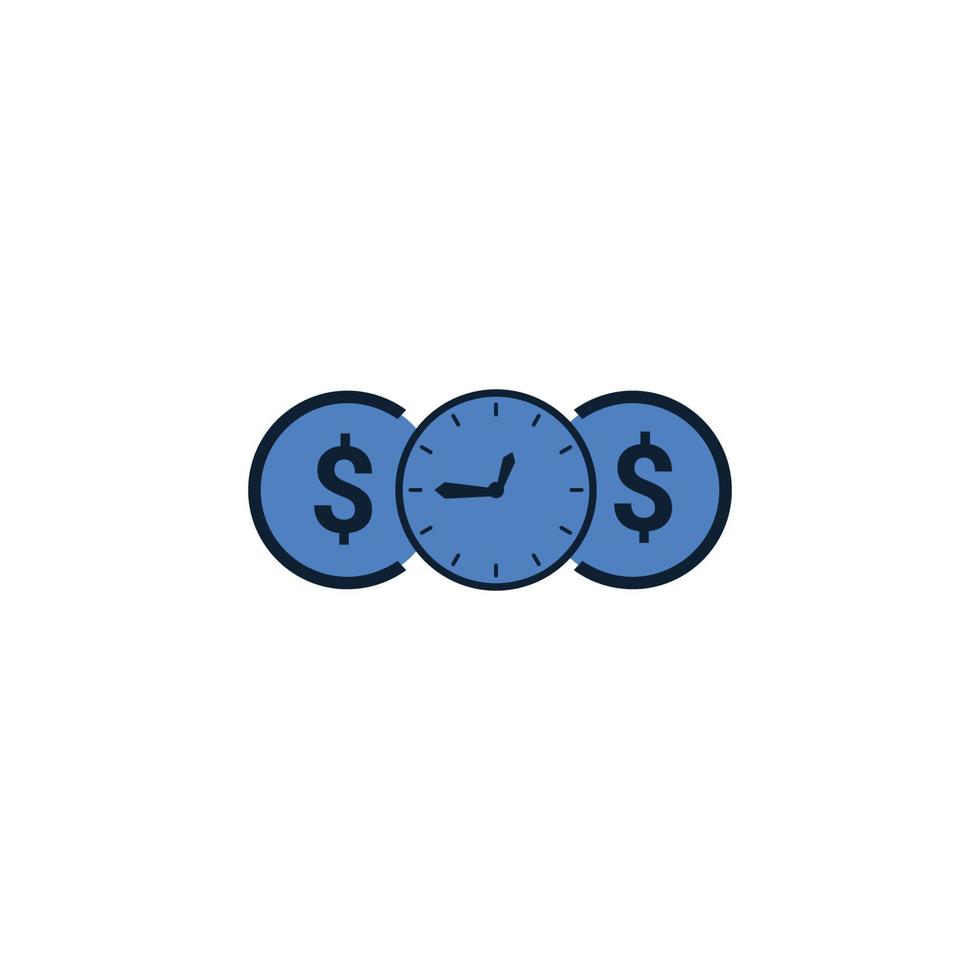 time money icon, time is money vector