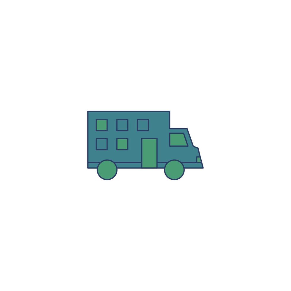 vector de icono de coche de viaje de camping