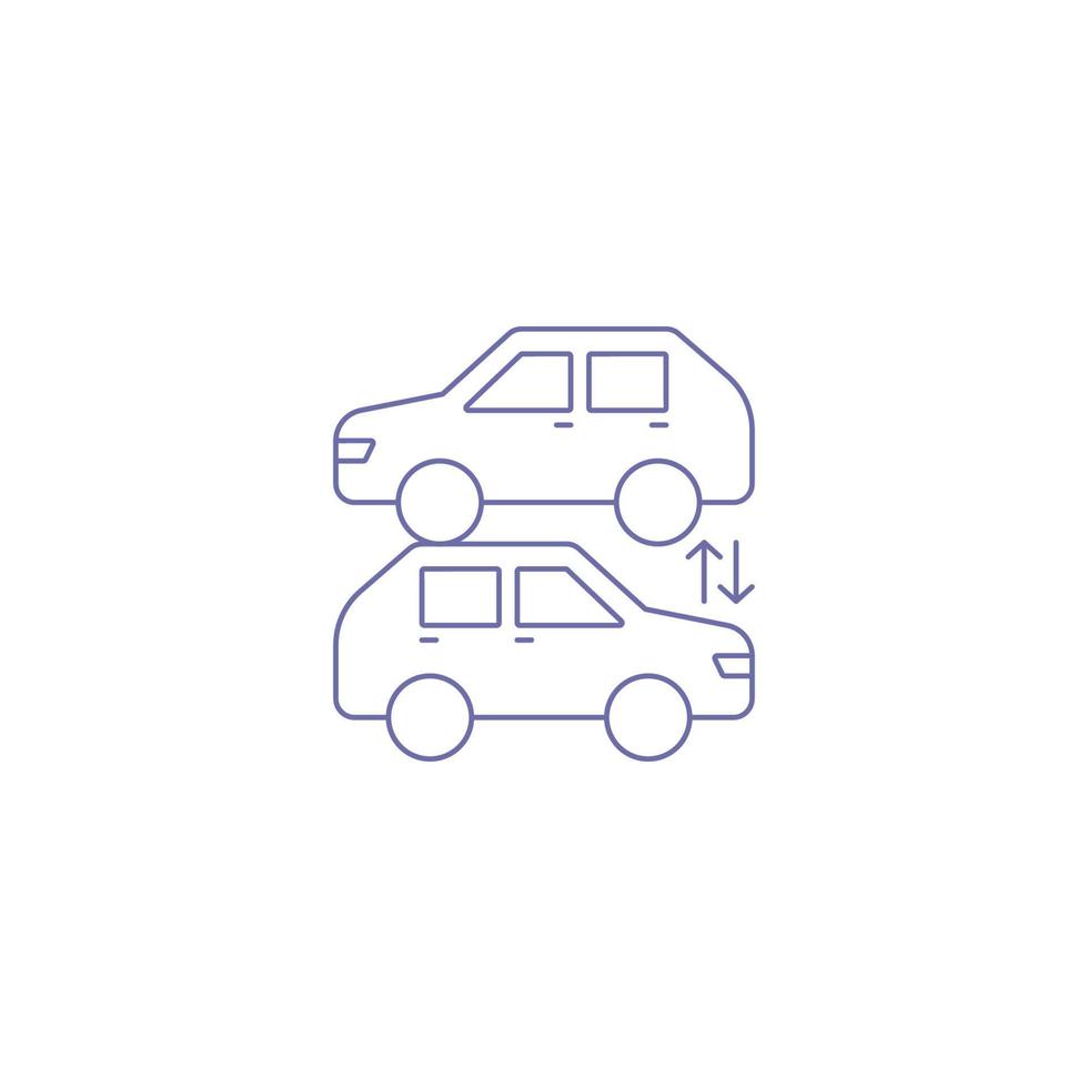 vector de icono de contorno de intercambio de coche
