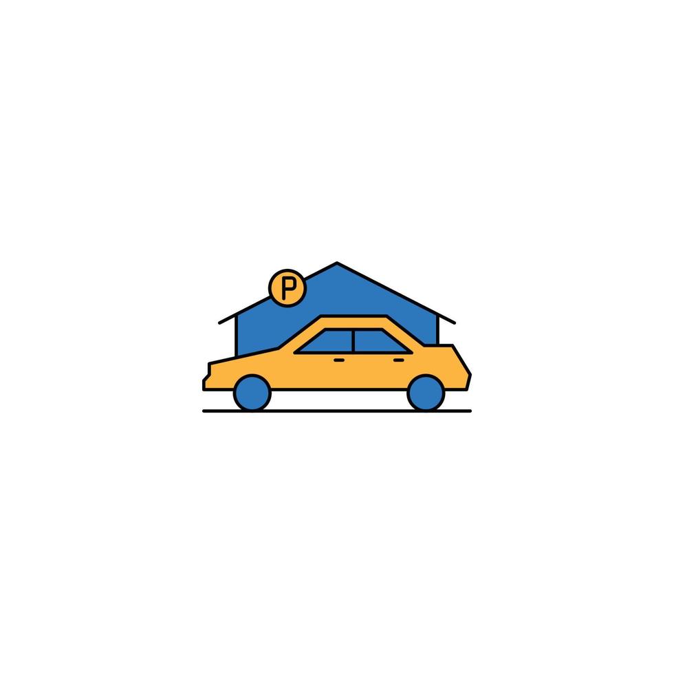 vector de icono de garaje de estacionamiento de automóviles