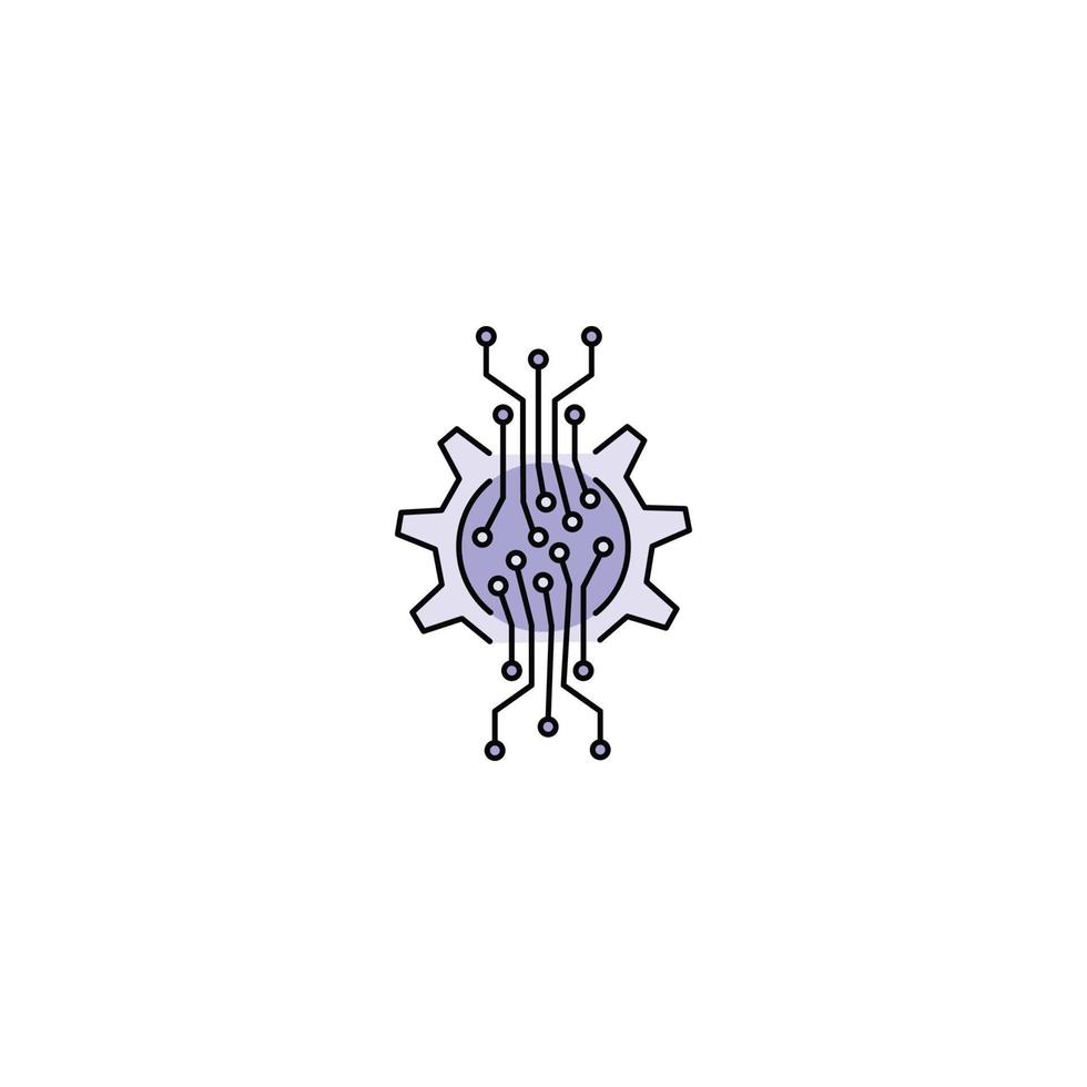 Artificial Intelligence gear technology icon vector