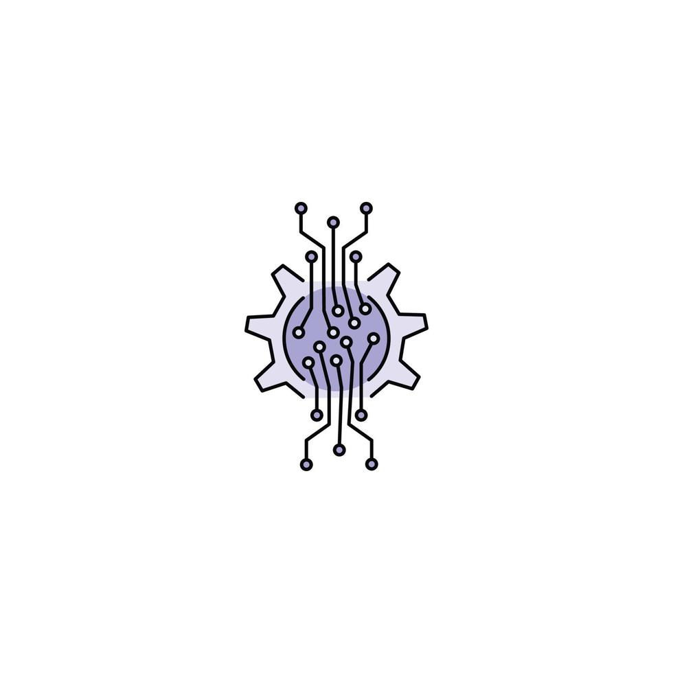 Artificial Intelligence gear technology icon vector