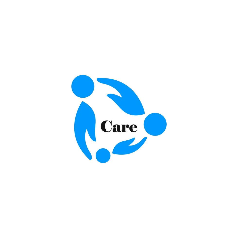 family care hand and love icon vector