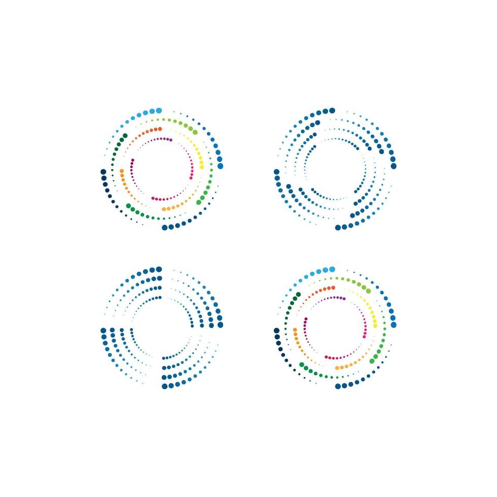 conjunto de iconos de puntos circulares vector