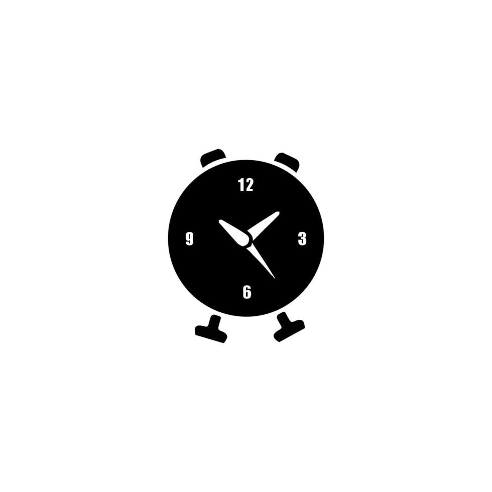Digital table clock black icon vector