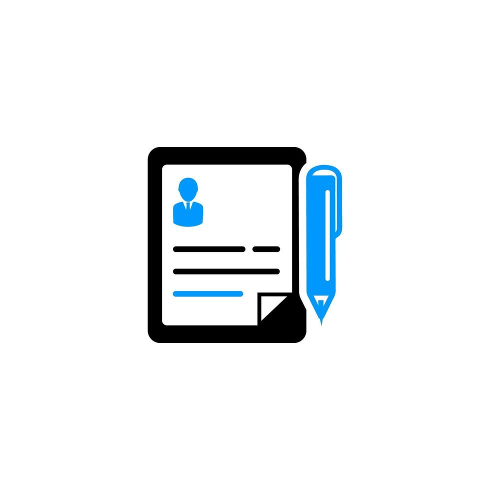 Business and job CV with pen icon vector