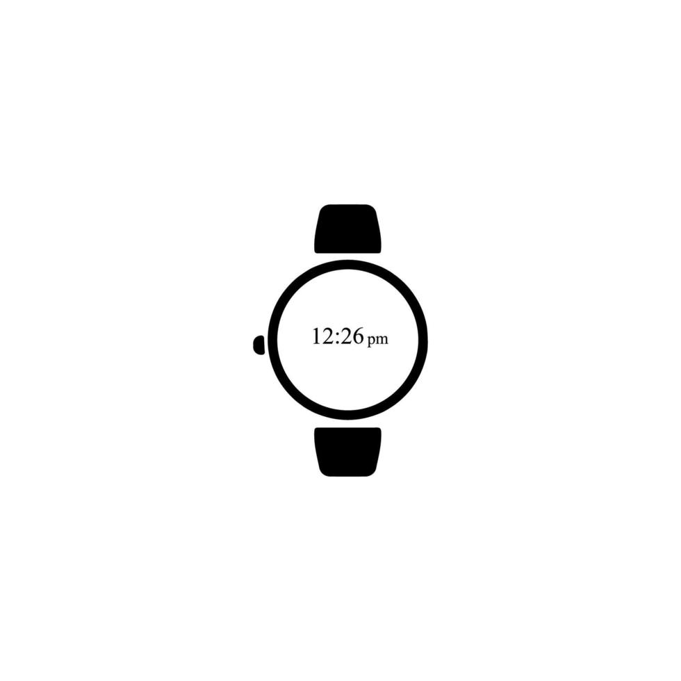 Digital hand watch , digital hand clock black icon vector