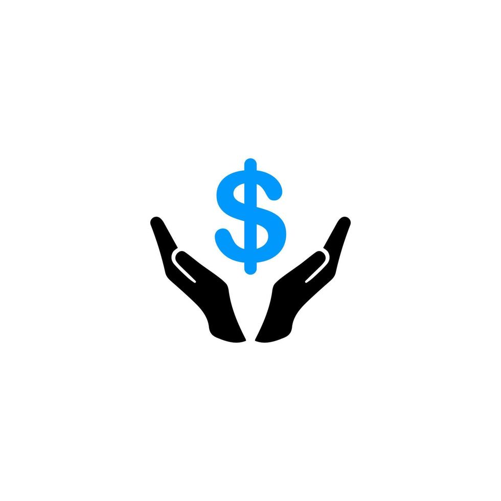 creative Business start up money on hand icon vector