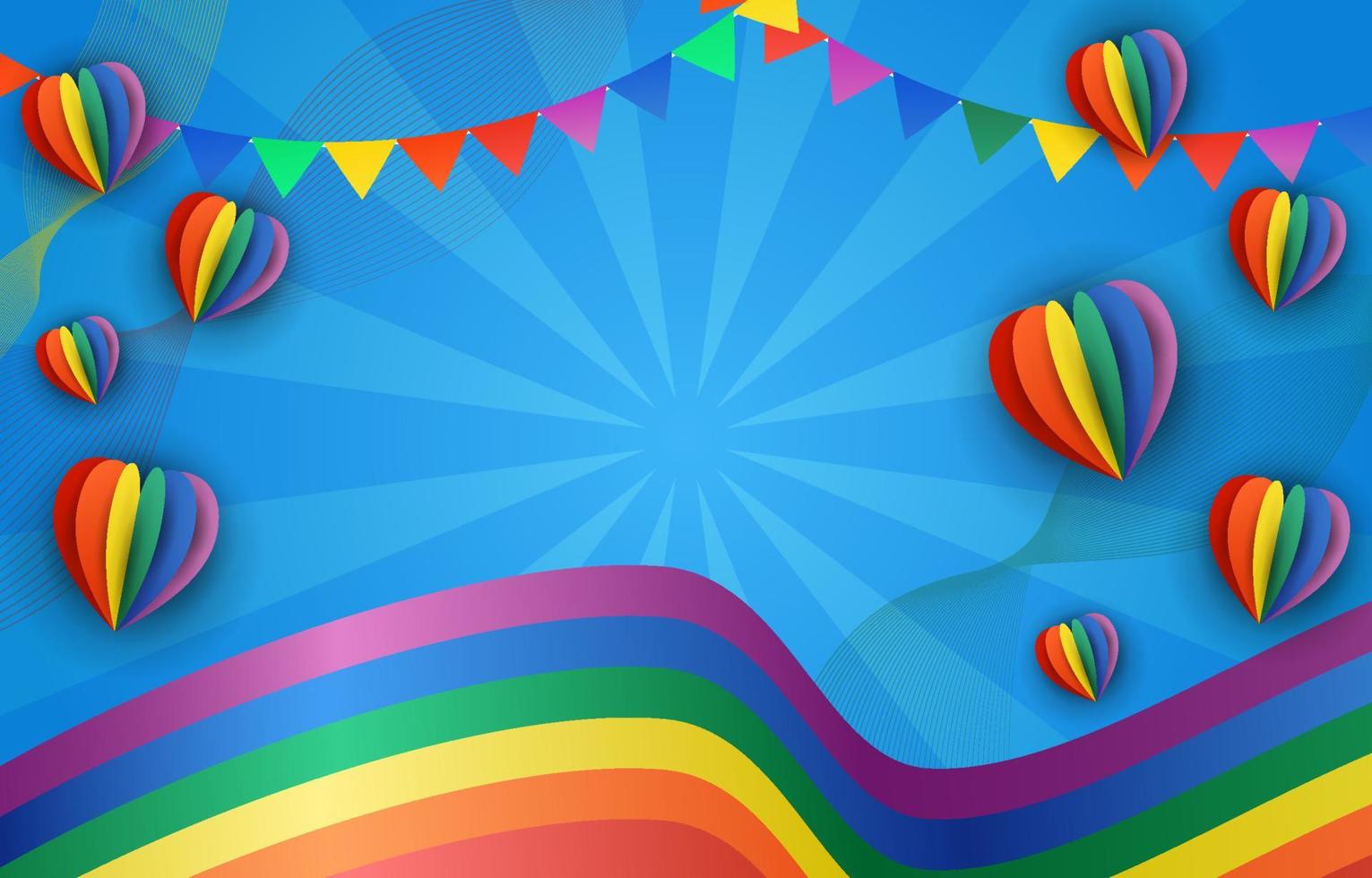 fondo de fiesta del mes del orgullo vector