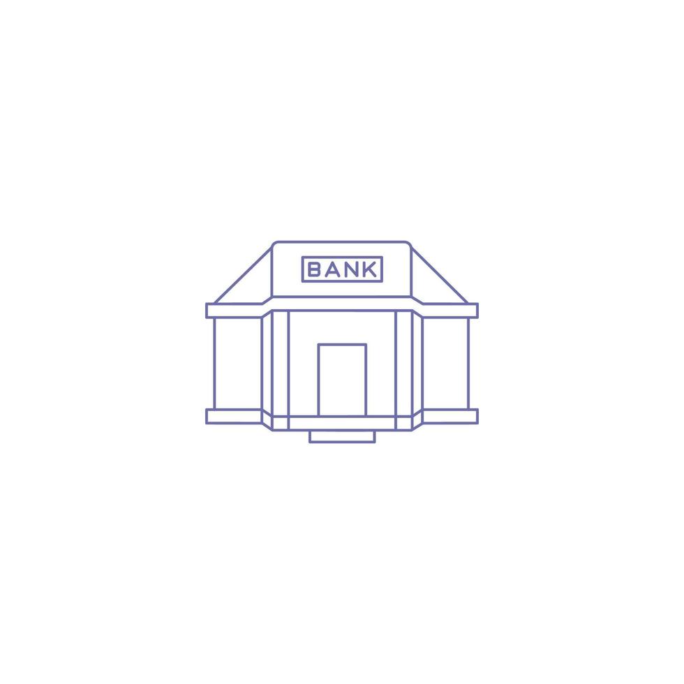 Creative modern bank outline icon vector