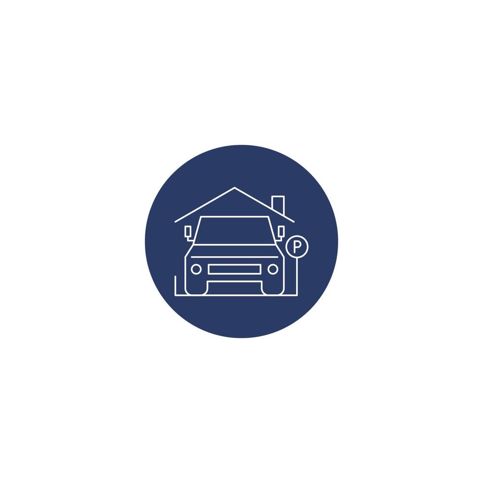 Car parking garage icon vector