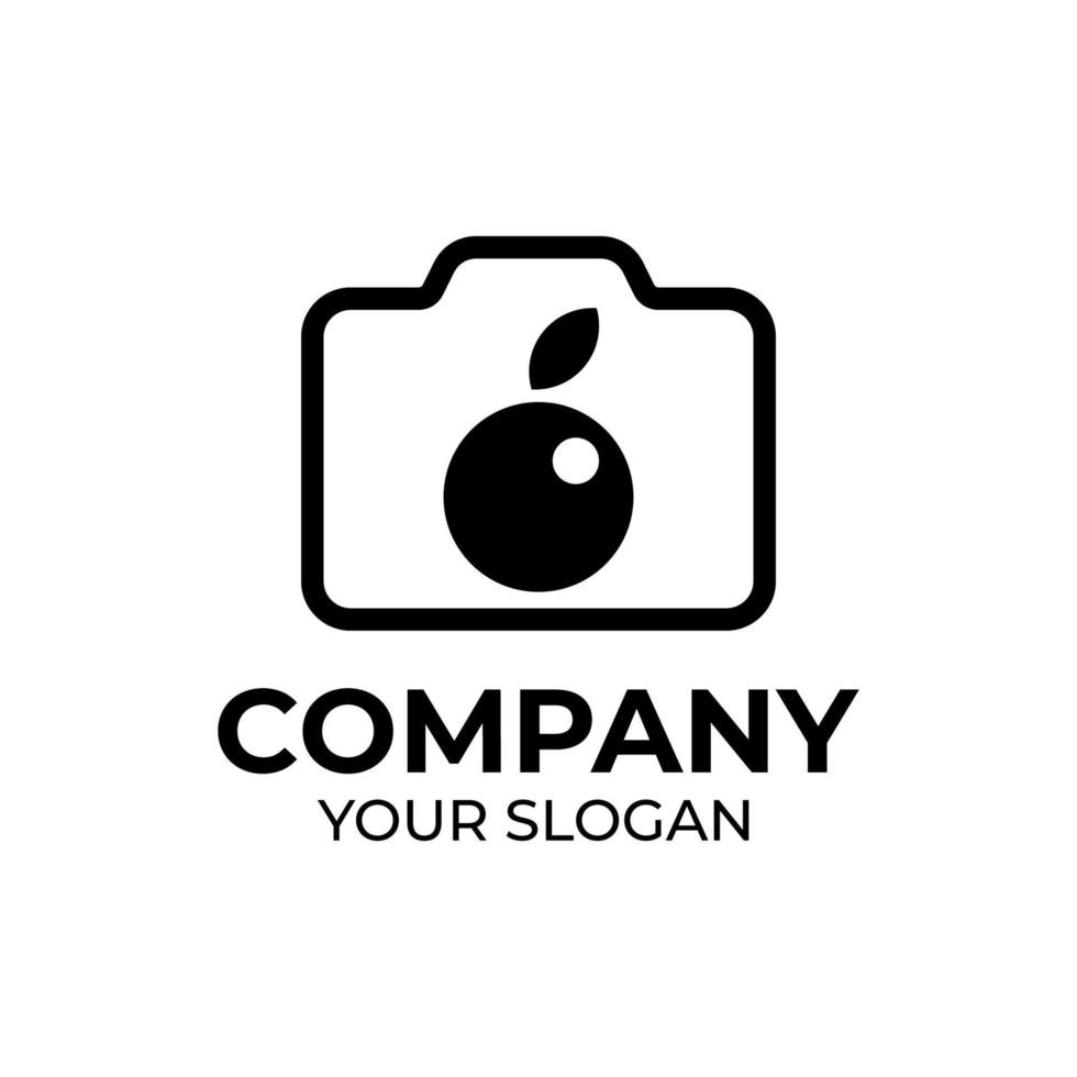 Fruit camera logo design vector
