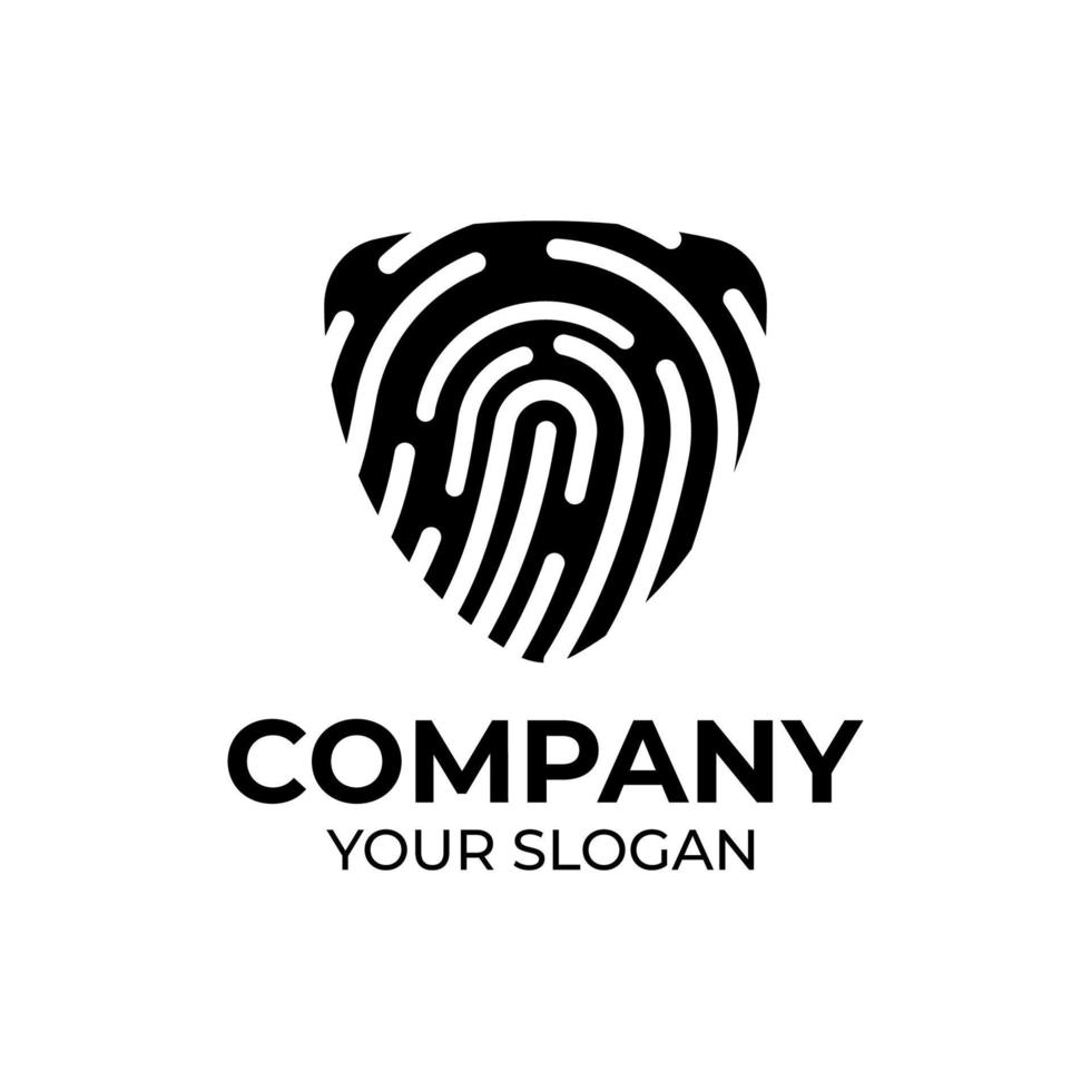 Fingerprint shield logo design vector