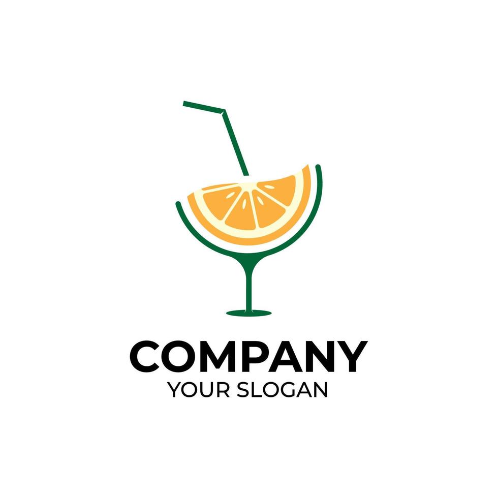 diseño de logotipo de jugo de naranja vector