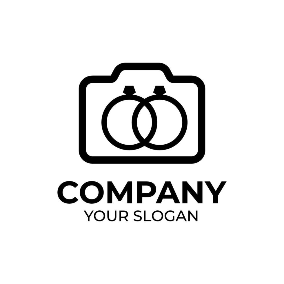 Wedding camera logo design vector