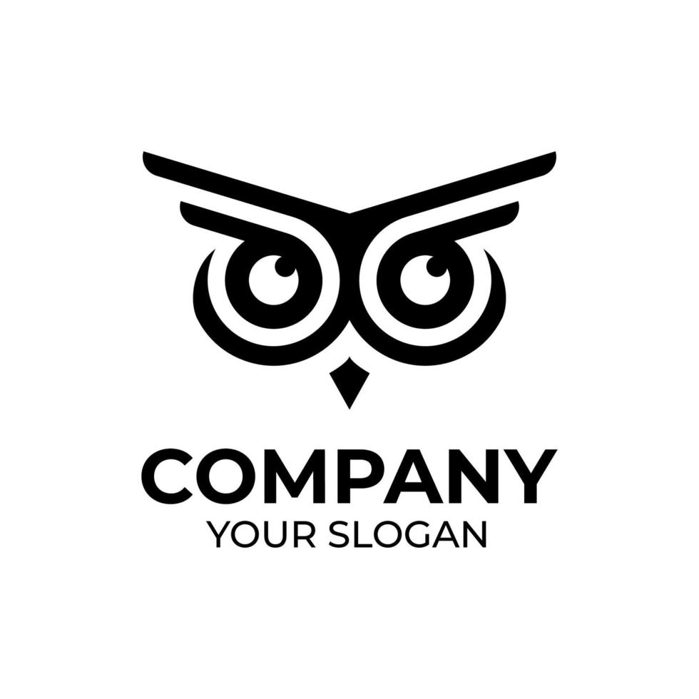 Owl head logo design vector