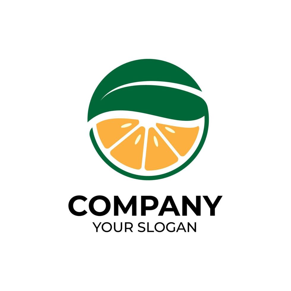 Orange fruit logo design vector