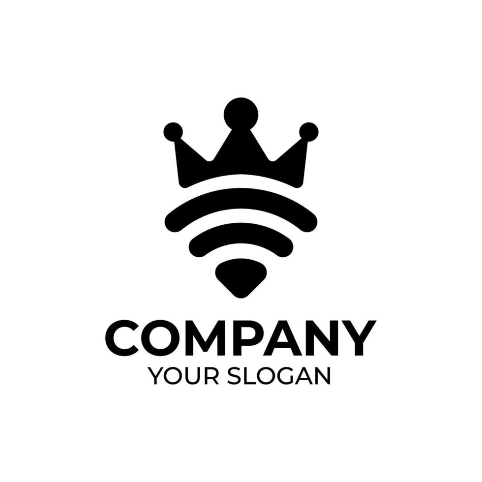 diseño de logotipo wifi rey vector