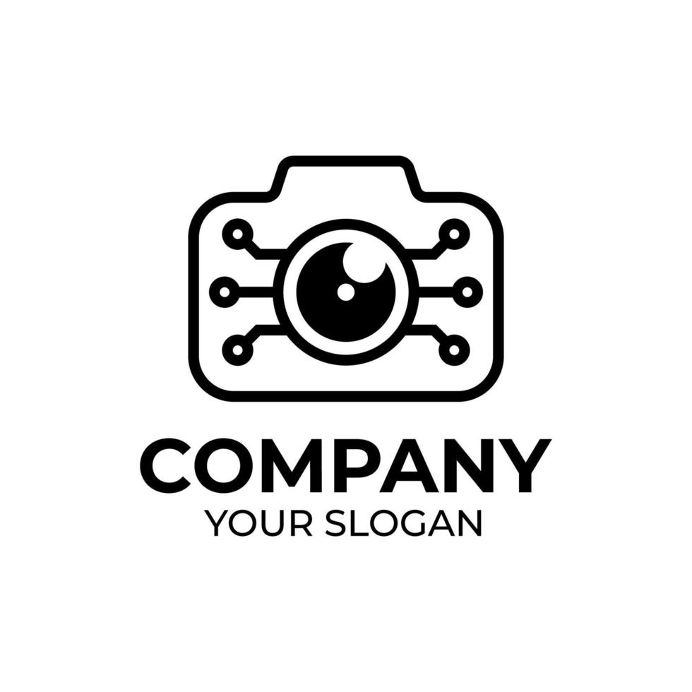 Digital camera logo design vector