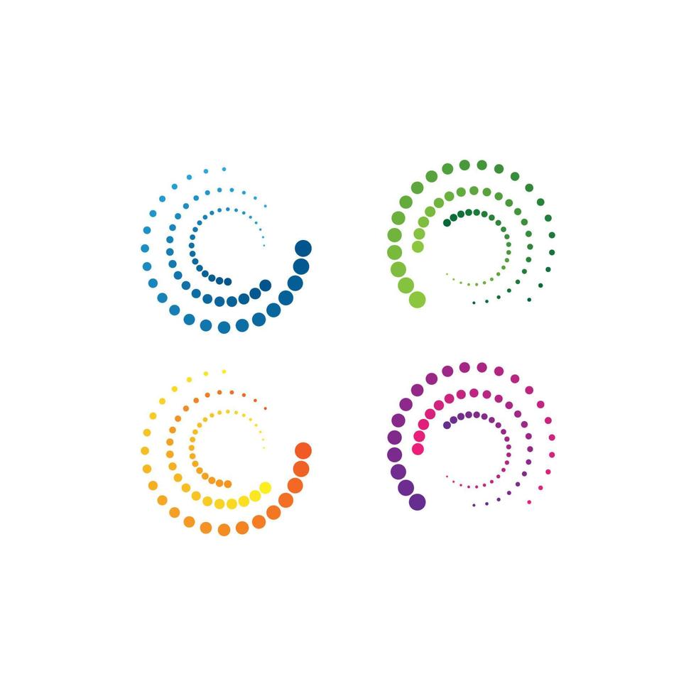 Circle dots icon set vector