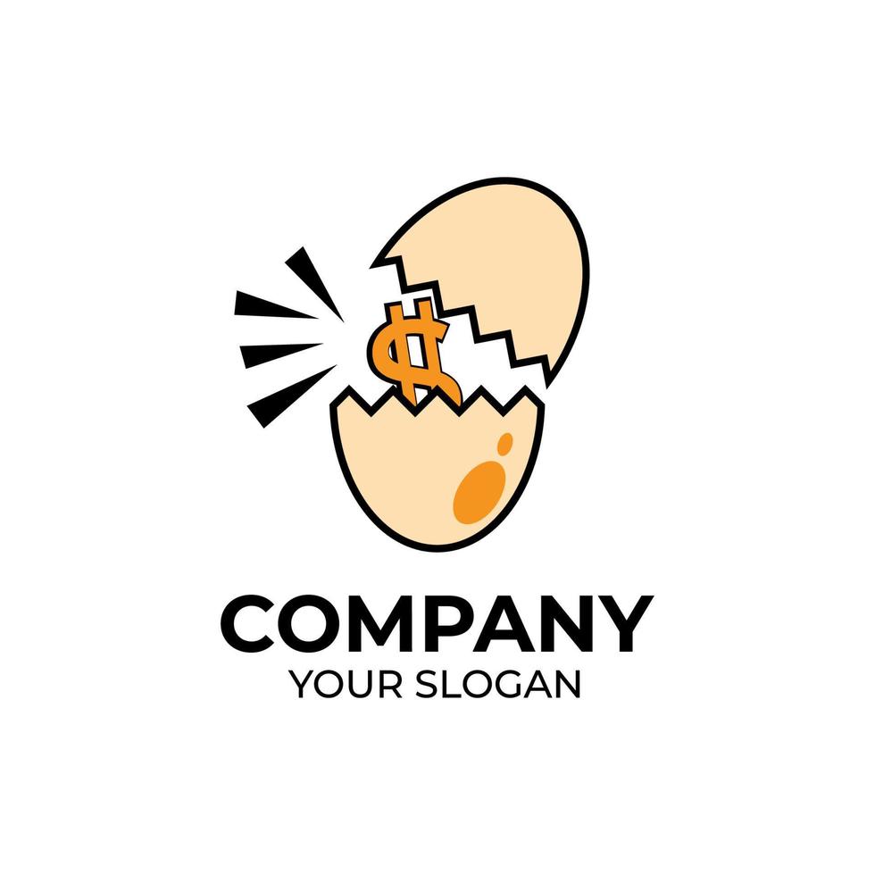 Broken egg logo design vector