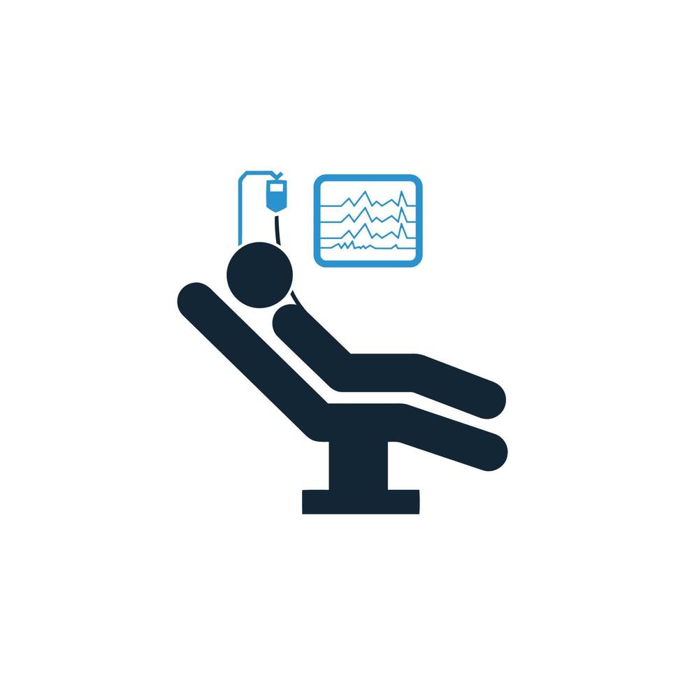 doctor and patient treatment icon vector