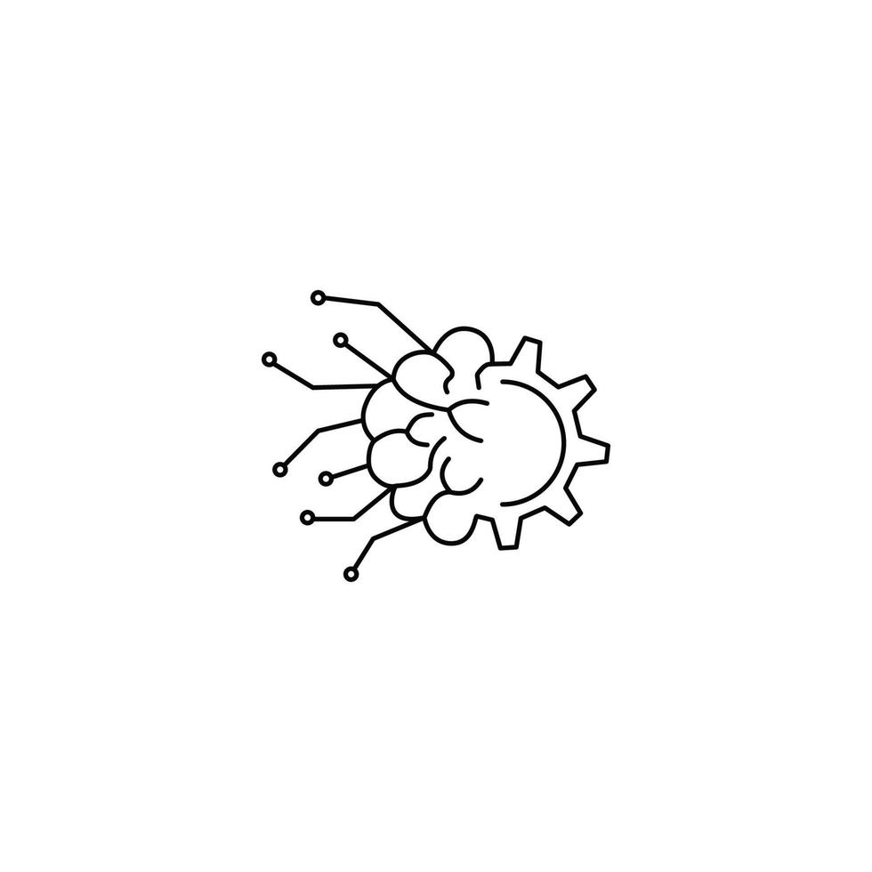 Artificial Intelligence gear technology icon vector