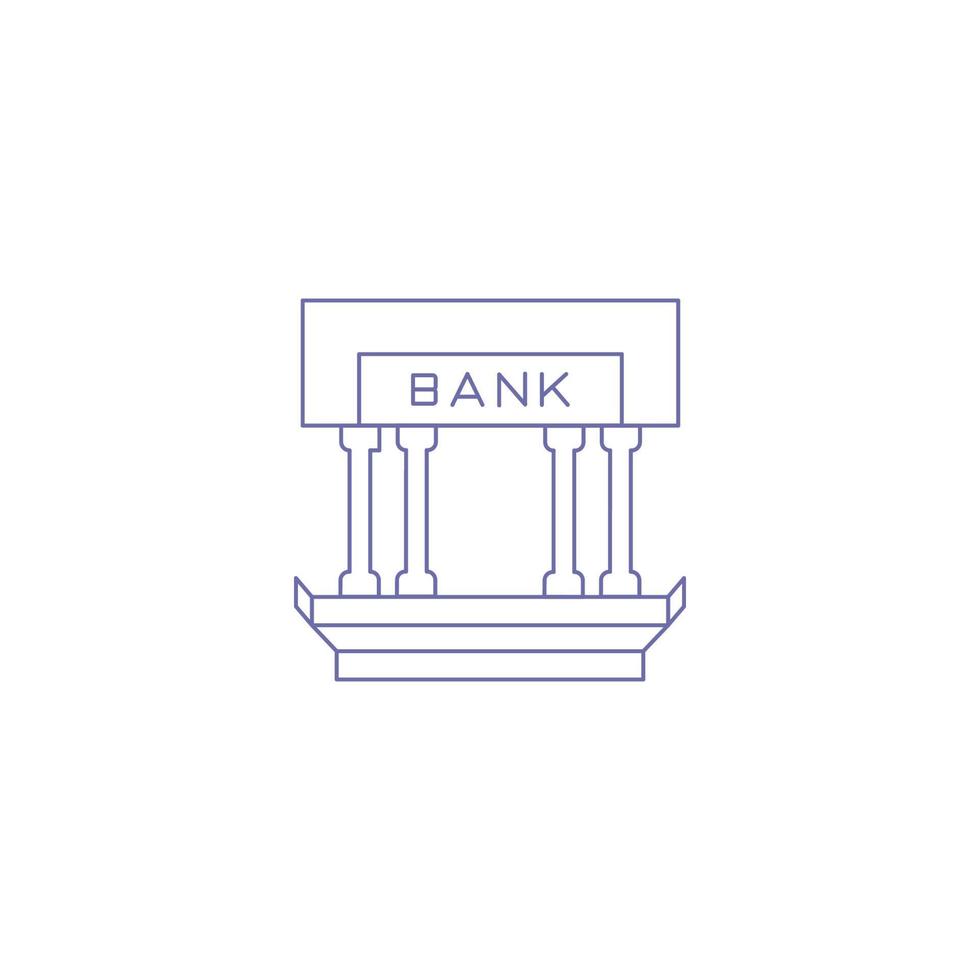 Creative modern bank outline icon vector