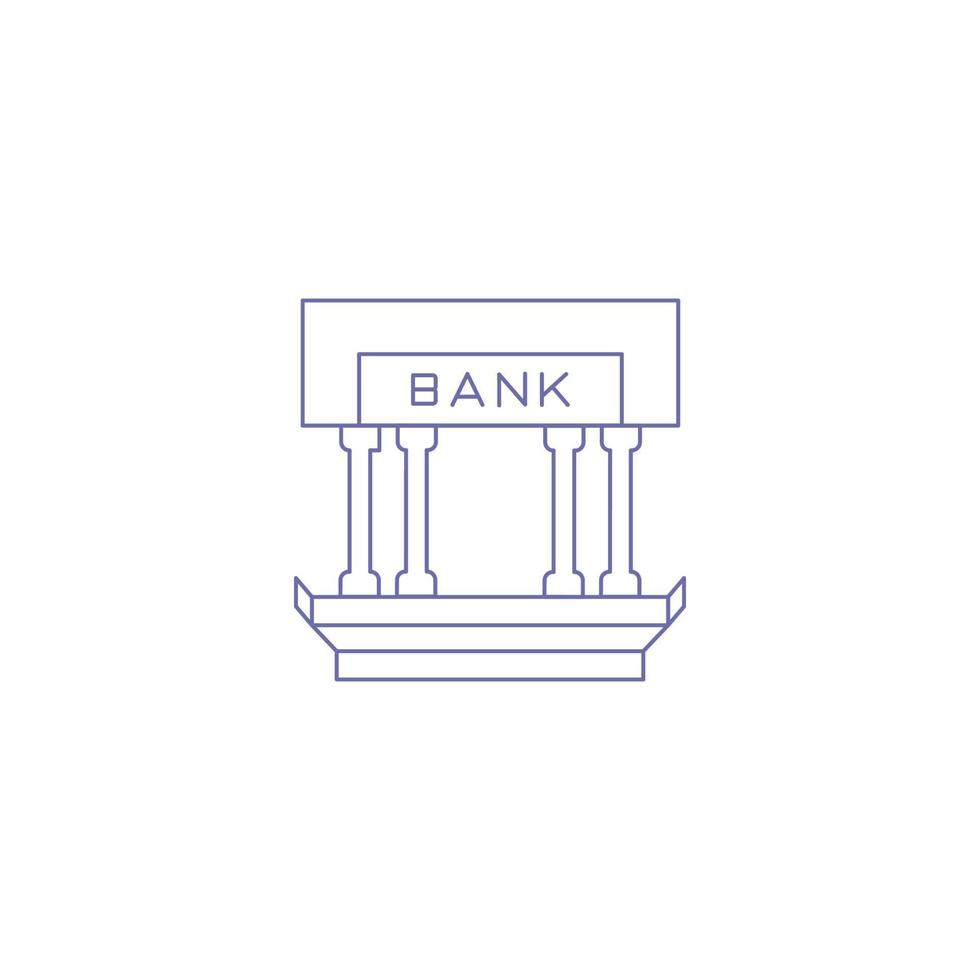 vector de icono de esquema de banco moderno creativo