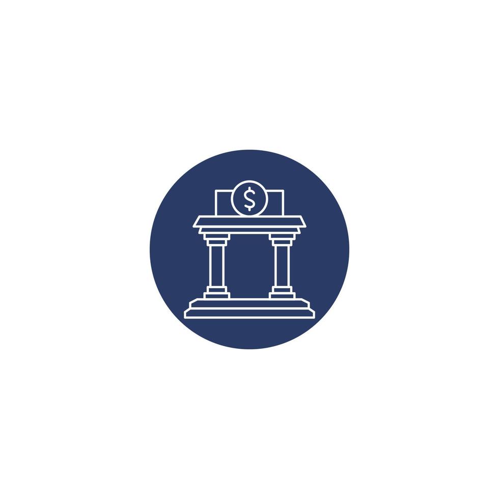 Creative modern bank outline icon vector